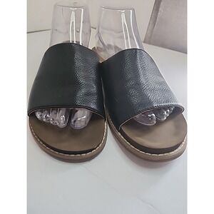 Yellow Box Kalo Slide Sandals Black Vegan Leather Strap Women Size 9